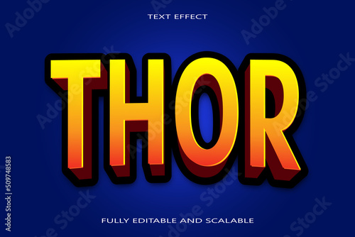 Thor editable Text effect 3 Dimension emboss modern style