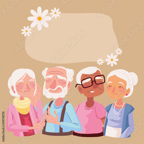 cute group grandparents