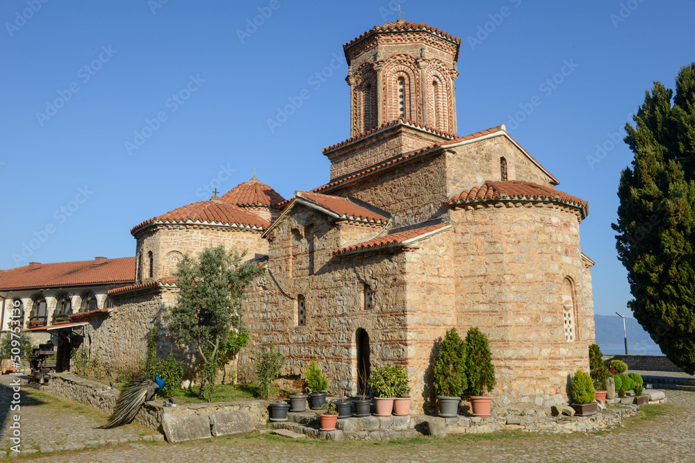 View at the monastery of Saint Naum in Macedonia - obrazy, fototapety, plakaty 
