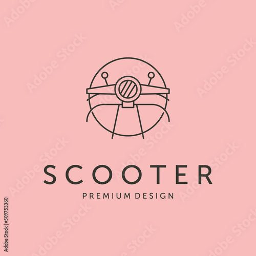 scooter premium line art logo vector symbol illustration design