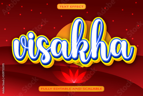Visakha Editable Text Effect 3 Dimension emboss Modern Style