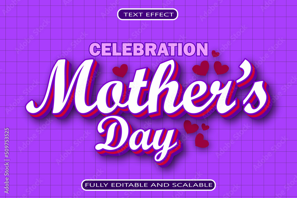 Celebration Mother Day Editable Text Effect 3 Dimension Emboss Modern Style Celebration Mother Day Editable Text Effect 3 Dimension Emboss Modern Style