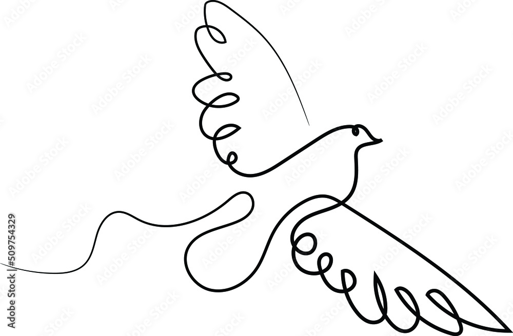 bird vector illustration. bird one line art. bird vector illustration. bird one line art.