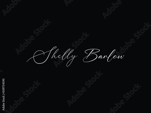 shelly banlow signature logo design template vector.eps