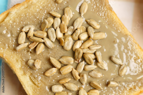Obraz na plátně Toasted Bread Spread Organic Sunflower butter