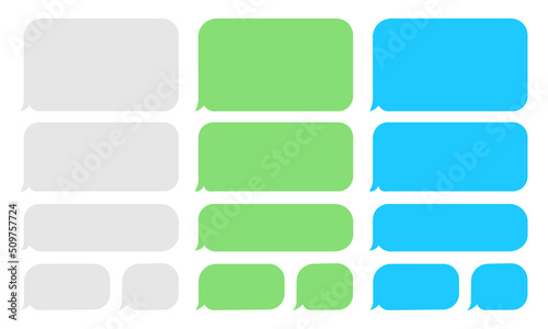 Vector illustration of different size and gradient colors direct message bubbles