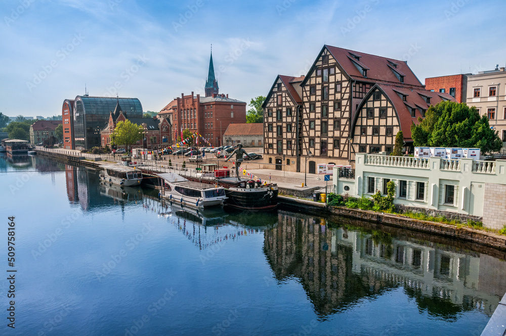 View at the granaries. Bydgoszcz, Kuyavian-Pomeranian Voivodeship, Poland