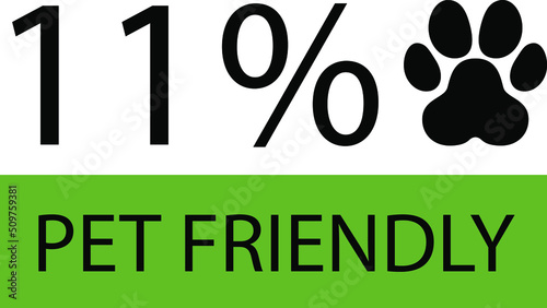 % percentage pet friendly sign label vector art illustration