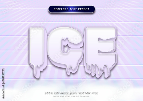 Ice bold text editable effect. simple style design