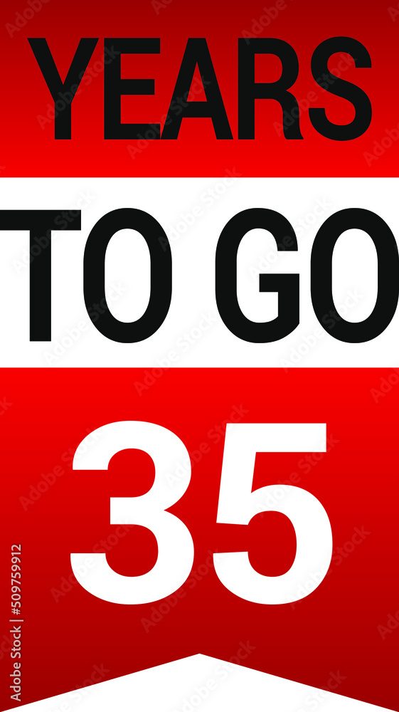 Years to go on white background. Vector illustration.