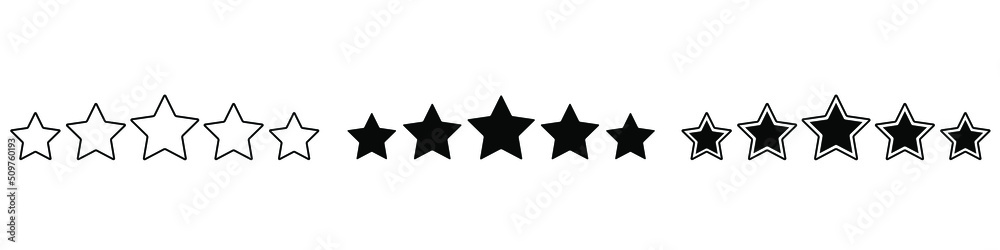 Five star vector icon set. rating illustration sign collection. feedback symbol. Five star vector icon set. rating illustration sign collection. feedback symbol.