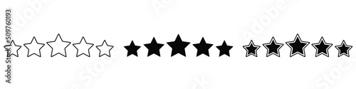 Fototapeta Naklejka Na Ścianę i Meble -  Five star vector icon set. rating illustration sign collection. feedback symbol.
