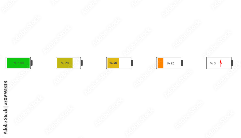battery charge levels. electric vehicle battery indicator. battery ...