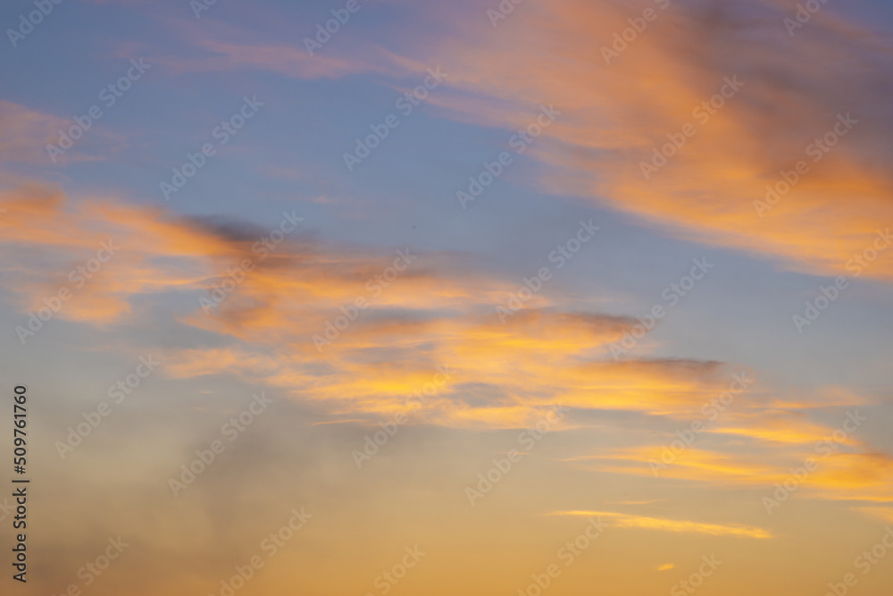 the beautiful sunset sky with clouds