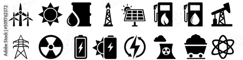 Power vector icon set. Energy illustration sign collection. Eco symbol. bio logo.