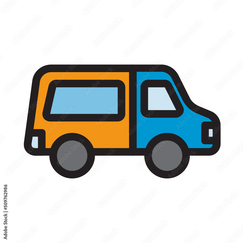Van , Transport Logistics filled outline icon. Van , Transport Logistics filled outline icon.