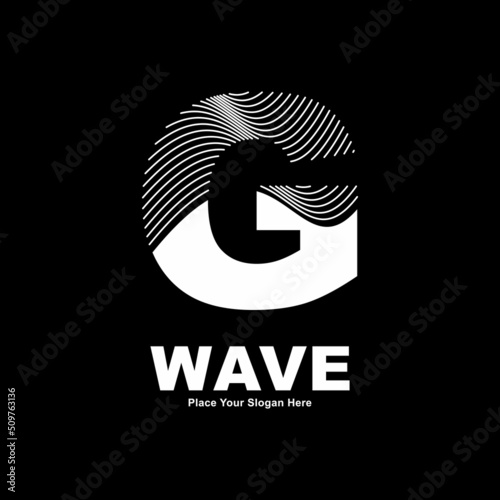 Abstract letter G line wave vector logo design. Suitable for business, poster, card, wave symbol and initial