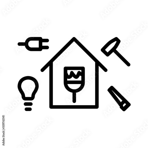 Black line icon for Remodeling