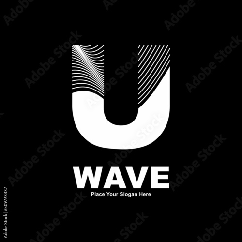 Abstract letter U line wave vector logo design. Suitable for business, poster, card, wave symbol and initial