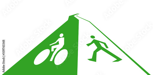 piste cyclable piéton asphalte vert