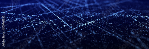 Futuristic circuit board concept. Progressive IT technologies. Digital data flow concept. Big data visualization. 3d rendering.