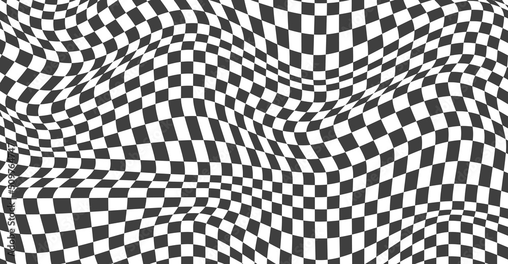 Checkered background with distorted squares