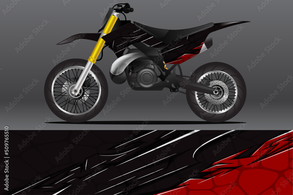 Racing Motorcycle Wrap Decal And Vinyl Sticker Design Mockup Template Download O - Foto 8