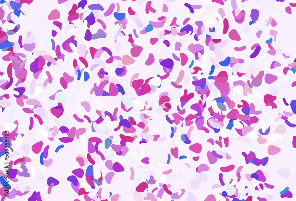Light pink, blue vector pattern with chaotic shapes. Light pink, blue vector pattern with chaotic shapes.