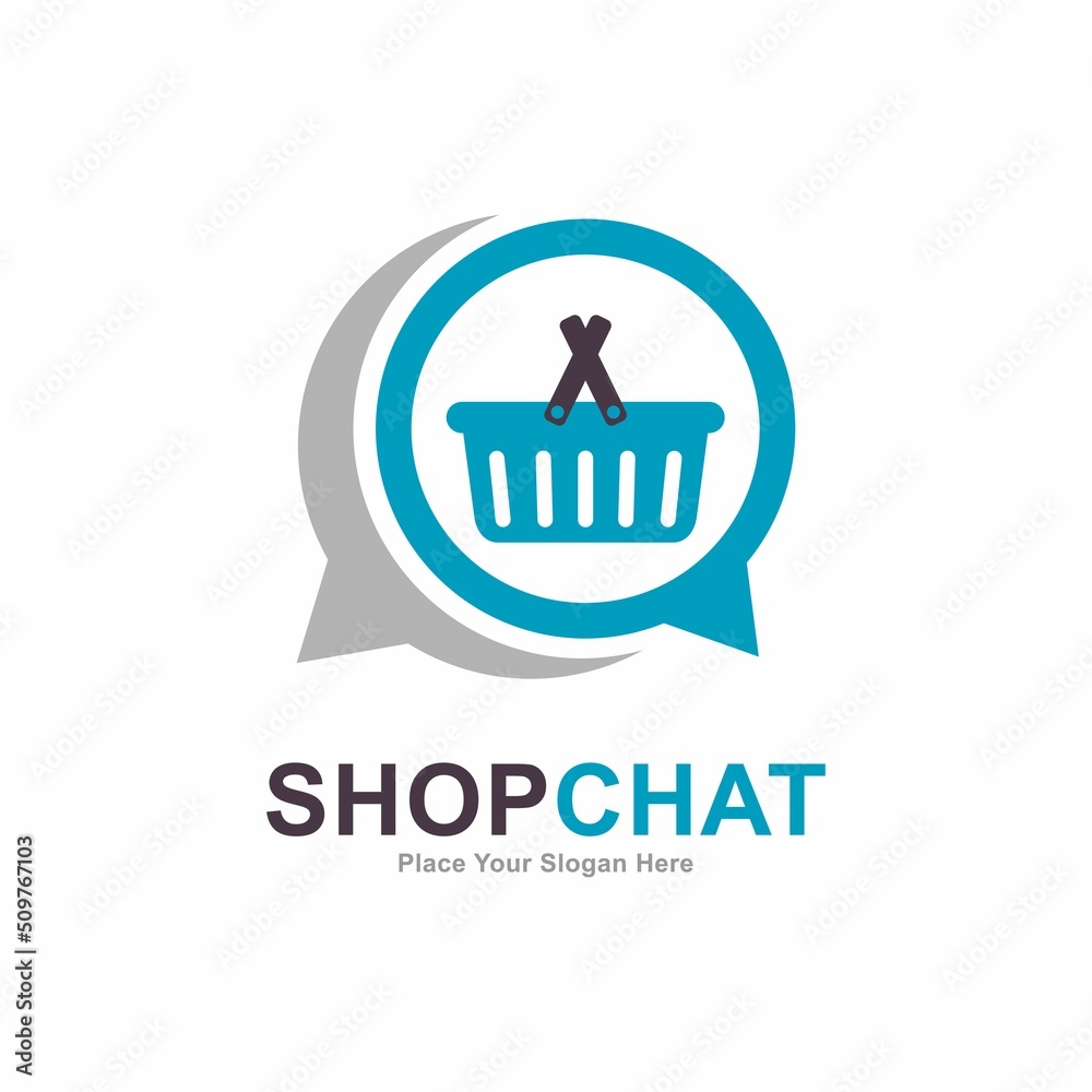 Shop chat logo vector template. Suitable for business and social network