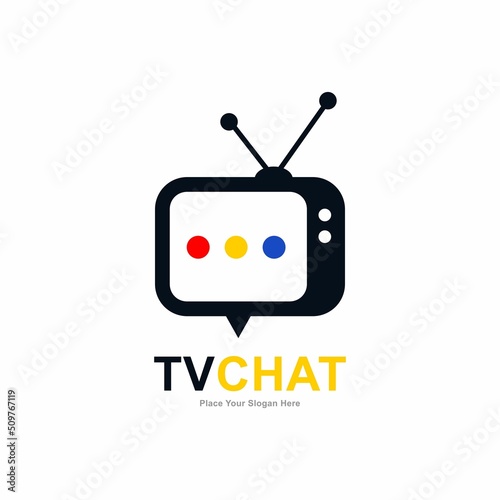 TV chat logo template vector. Suitable for business, social network and entertainment