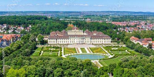 Ludwigsburg Castle aerial photo view panorama architecture travel in Germany