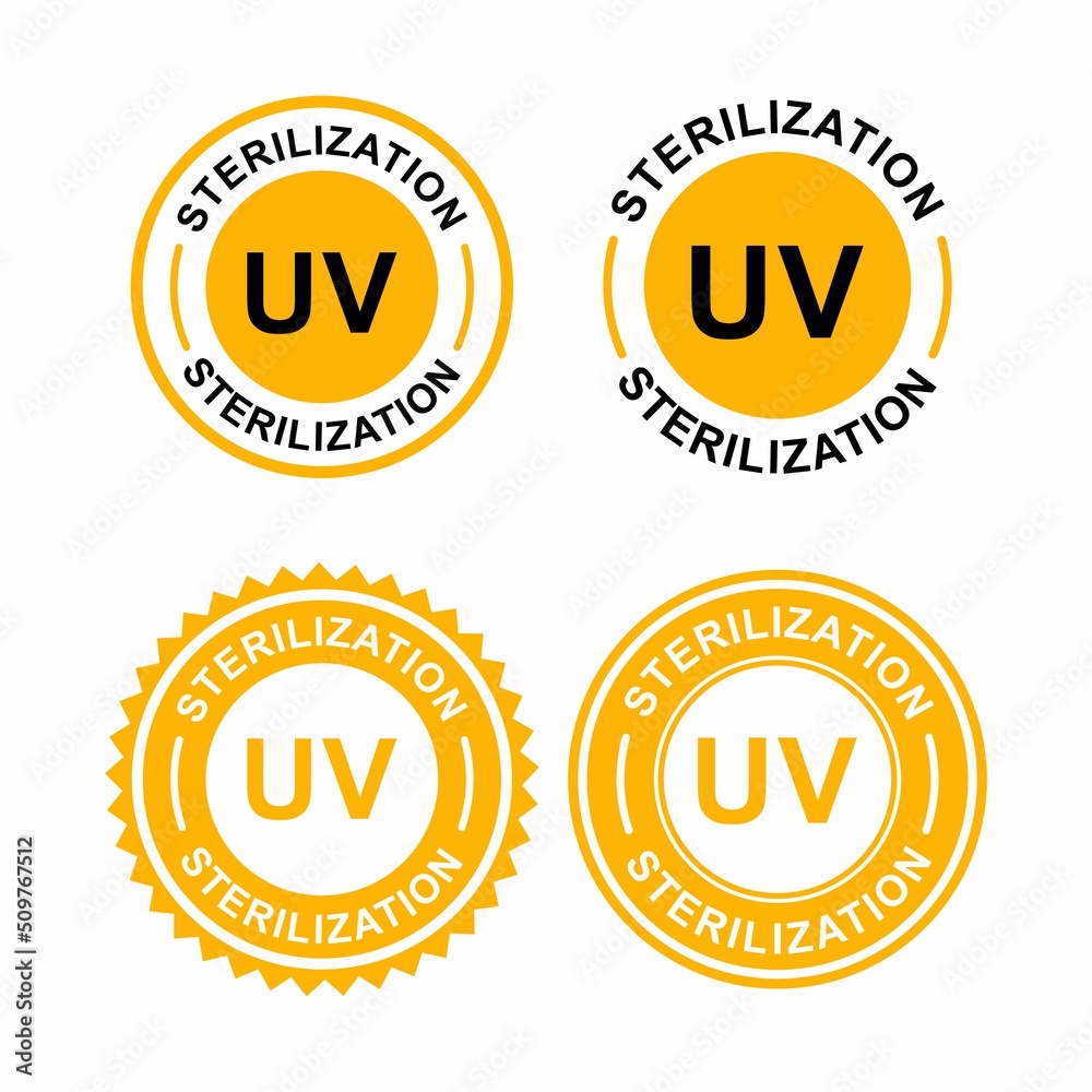 Obraz premium UV sterilization badge logo template. Suitable for product label and health