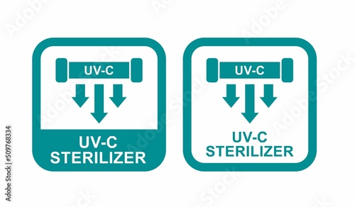 UV-C sterilization badge logo template. Suitable for health information and product label