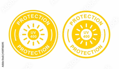 Protection UV 400 badge logo vector template. Suitable for product label