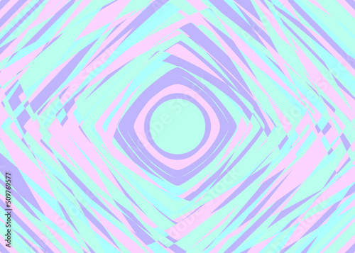Abstract background with overlapping strokes and lines arranged disorderly with a central circle. Neon and pastel colors. Vector illustration