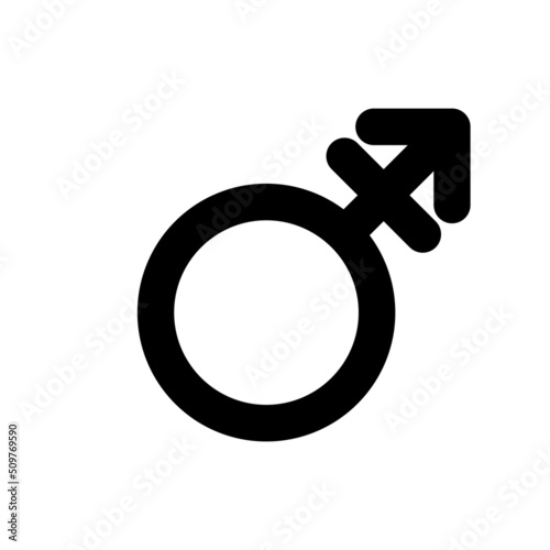 Androgyne sign black vector icon