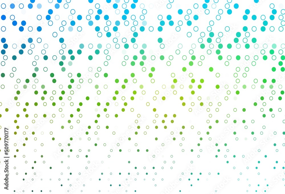 Light Blue, Yellow vector background with bubbles.