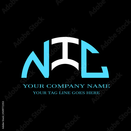 NIC letter logo creative design with vector graphic