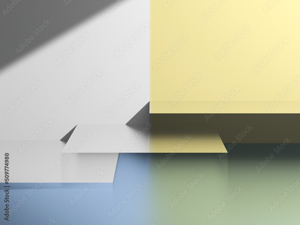 Showcase background with natural hard light and glass forms. 3d illustration for brand identity banner. Perfect for product presentation, blog, thumbnail, social media post, branding Showcase background with natural hard light and glass forms. 3d illustration for brand identity banner. Perfect for product presentation, blog, thumbnail, social media post, branding