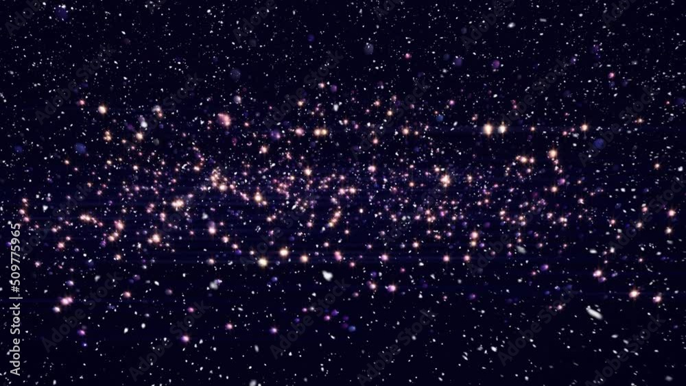 Animation of falling purple spots of lights over dark background Animation of falling purple spots of lights over dark background