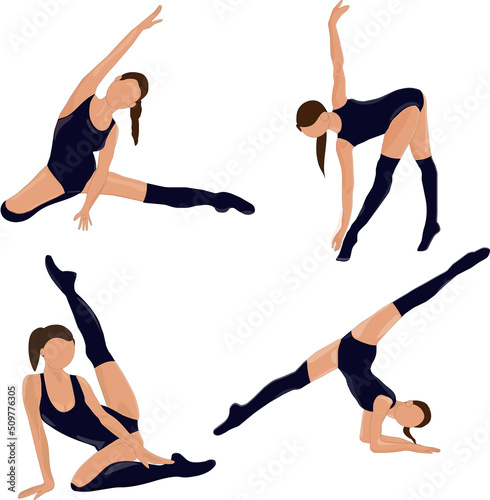 4 ladyes doing stretching,gymnastik,sport,fit body, photo