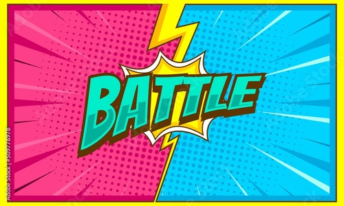 Comic versus battle cartoon background template
