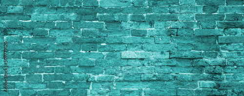 Natursteinmauer - Textur - Banner, Steinmauer in den Farben Blau und Türkis, Hintergrund 