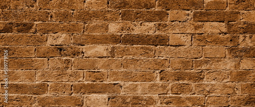 Natursteinmauer - Textur - Banner, Steinmauer in den Farben Braun und Rostbraun 