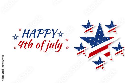 Happy 4th of July - Independence Day celebration with American flag USA . 4th of July promotion advertising banner template 
for Brochures,Poster or Banner.Vector illustration 