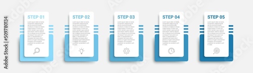 timeline infographic design with icons and 5 options or steps. infographics for business concept