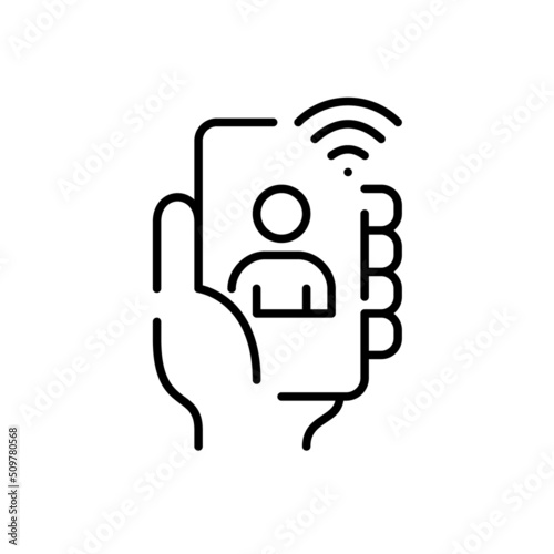 Wallpaper Mural Secure remote control app connection. Pixel perfect, editable stroke line icon Torontodigital.ca