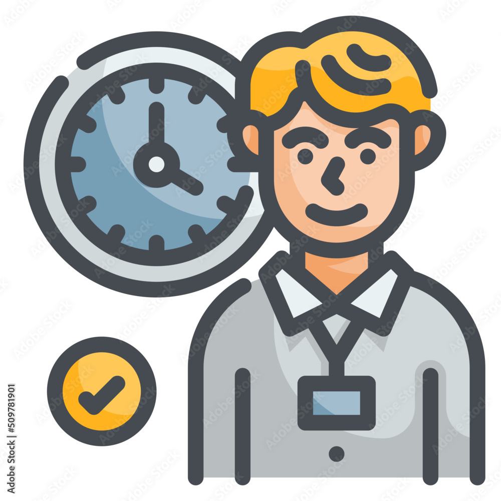 punctuality line icon
