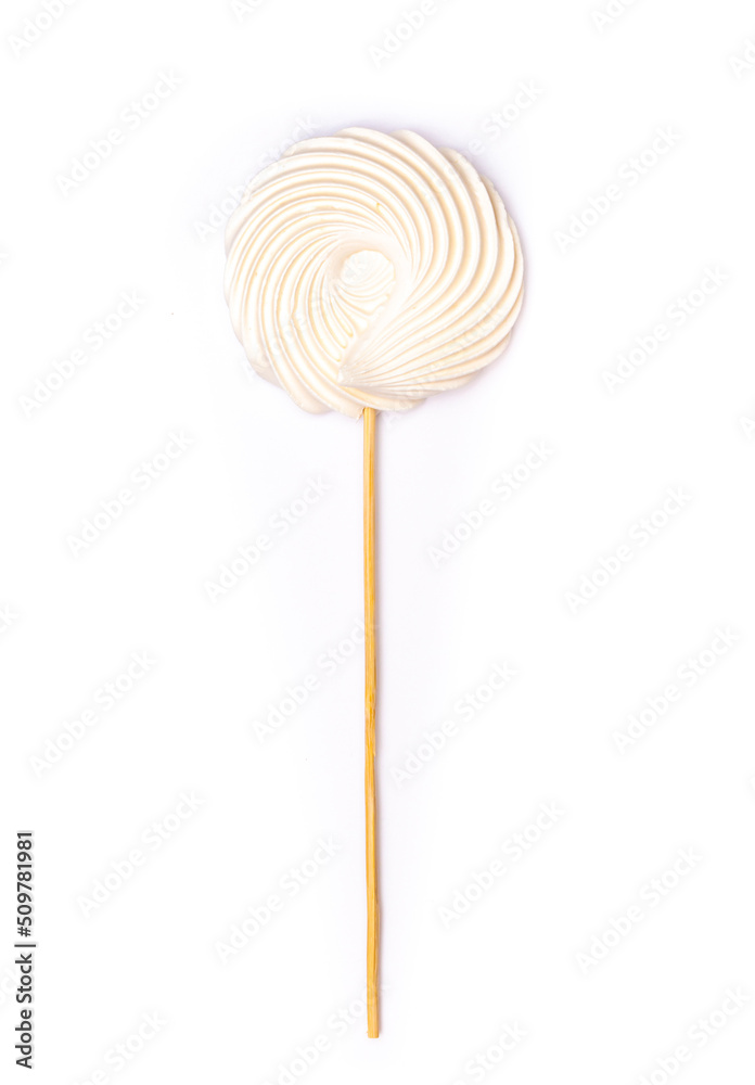 Lollipops on a white background. Sweets made from chocolate, mastic, marshmallows and sugar syrup. Multicolored lollipops. Colorful sweet desserts for candy bar and cake decorating. Lollipops on a white background. Sweets made from chocolate, mastic, marshmallows and sugar syrup. Multicolored lollipops. Colorful sweet desserts for candy bar and cake decorating.