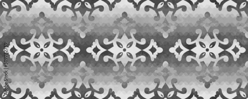 black and white ornament pattern, vintage background